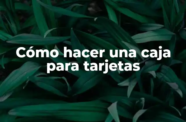 Cómo Hacer una Caja para Tarjetas