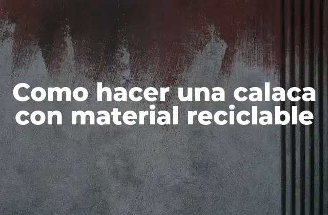 Como Hacer una Calaca con Material Reciclable