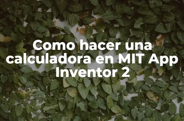 Como Hacer una Calculadora en Mit App Inventor 2