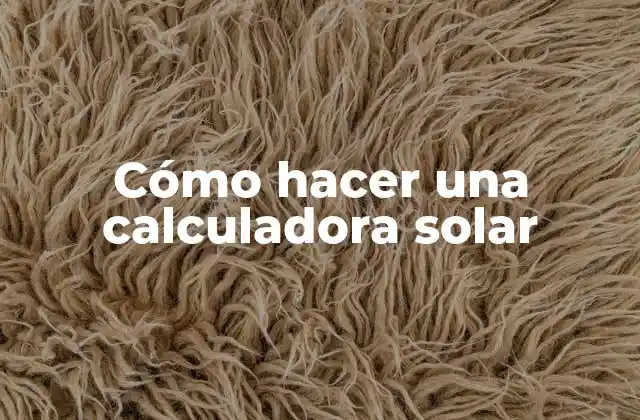 Cómo Hacer una Calculadora Solar