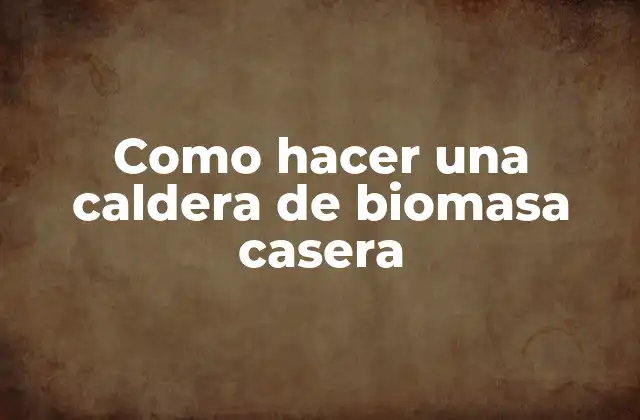 Como Hacer una Caldera de Biomasa Casera