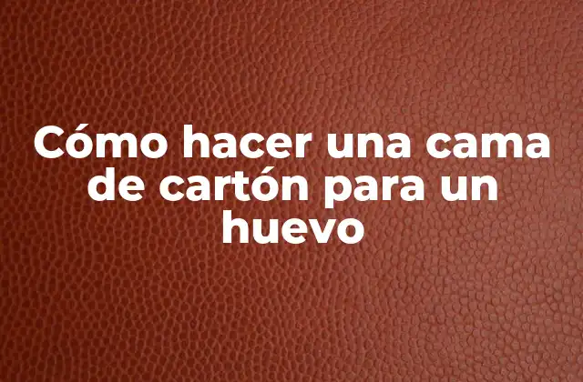 Cómo Hacer una Cama de Cartón para un Huevo