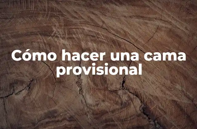 Cómo Hacer una Cama Provisional
