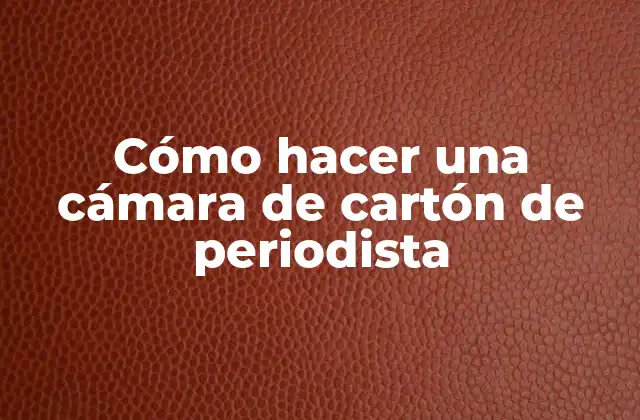 Cómo Hacer una Cámara de Cartón de Periodista