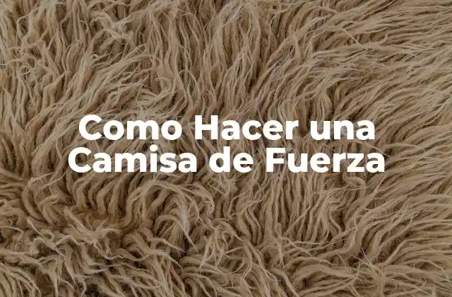 Como Hacer una Camisa de Fuerza