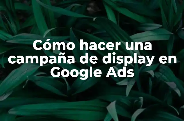 Cómo Hacer una Campaña de Display en Google Ads 2 Cómo hacer una campaña de display en Google Ads