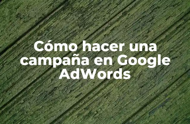 Cómo Hacer una Campaña en Google Adwords