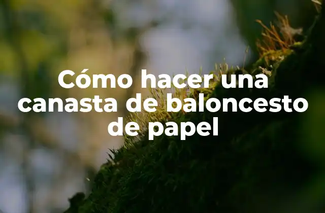 Cómo Hacer una Canasta de Baloncesto de Papel