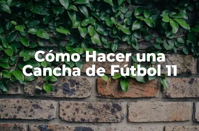 Cómo Hacer una Cancha de Fútbol 11