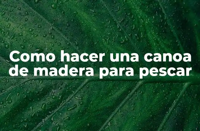Como Hacer una Canoa de Madera para Pescar