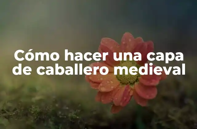 Cómo Hacer una Capa de Caballero Medieval