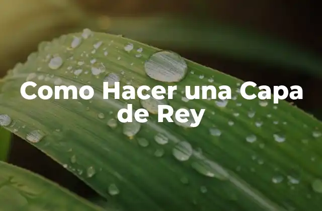 Como Hacer una Capa de Rey