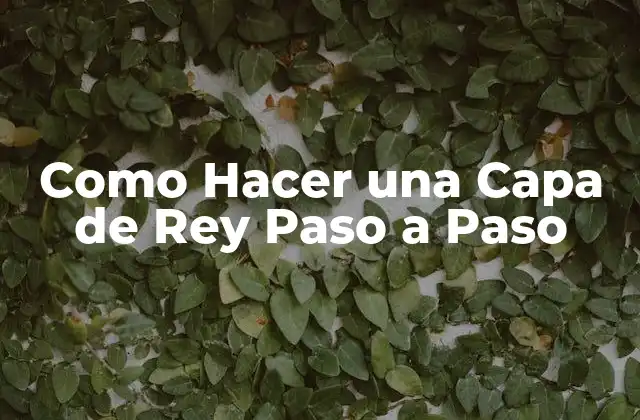Como Hacer una Capa de Rey Paso a Paso 2 ¿Qué es una Capa de Rey y para Qué Sirve?