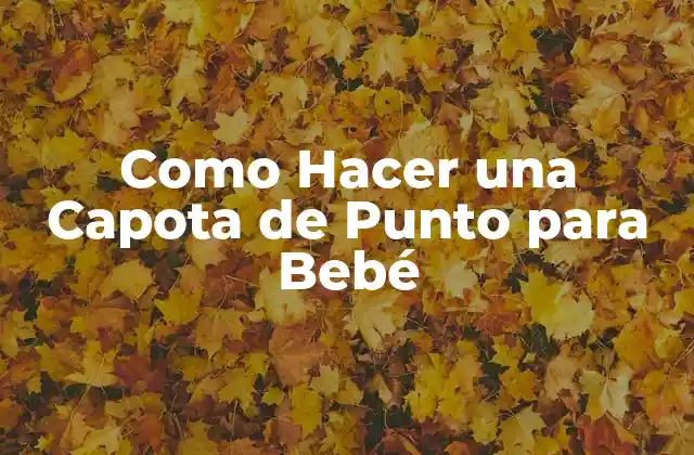 Como Hacer una Capota de Punto para Bebé