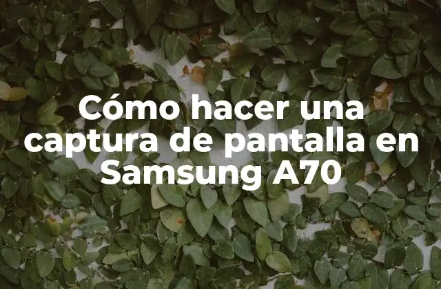Cómo Hacer una Captura de Pantalla en Samsung A70