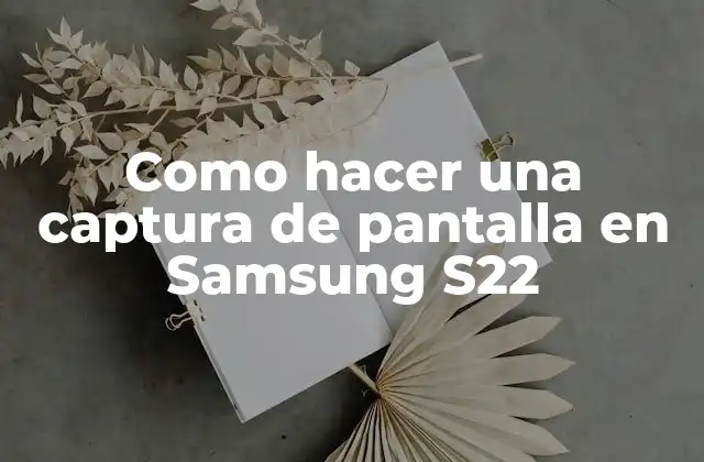 Como Hacer una Captura de Pantalla en Samsung S22