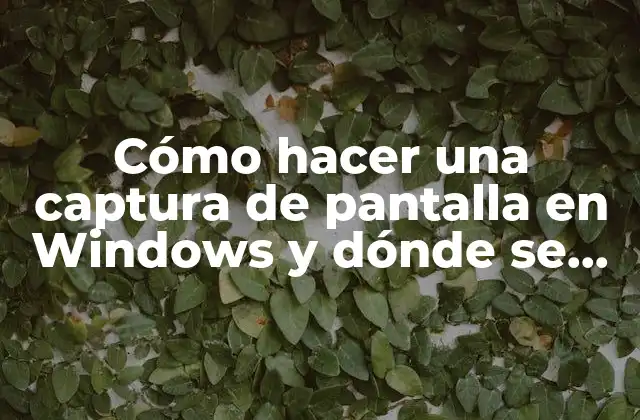 Cómo Hacer una Captura de Pantalla en Windows y Dónde Se Guarda