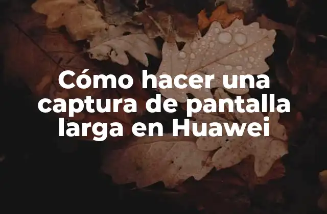 Cómo Hacer una Captura de Pantalla Larga en Huawei