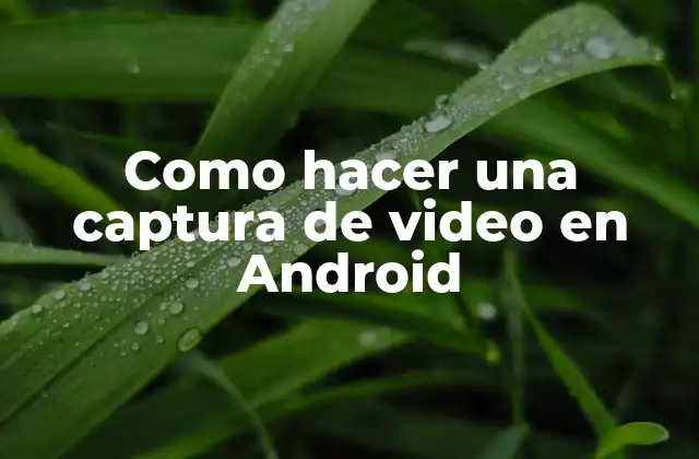 Como Hacer una Captura de Video en Android