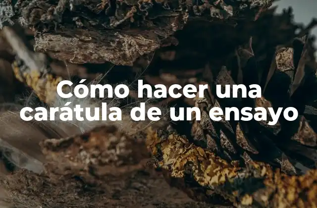 Cómo Hacer una Carátula de un Ensayo