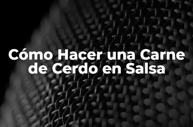 Cómo Hacer una Carne de Cerdo en Salsa