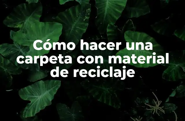 Cómo hacer una carpeta con material de reciclaje
