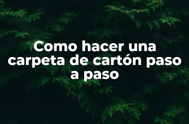 Como Hacer una Carpeta de Cartón Paso a Paso