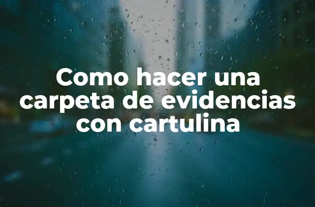 Como Hacer una Carpeta de Evidencias con Cartulina