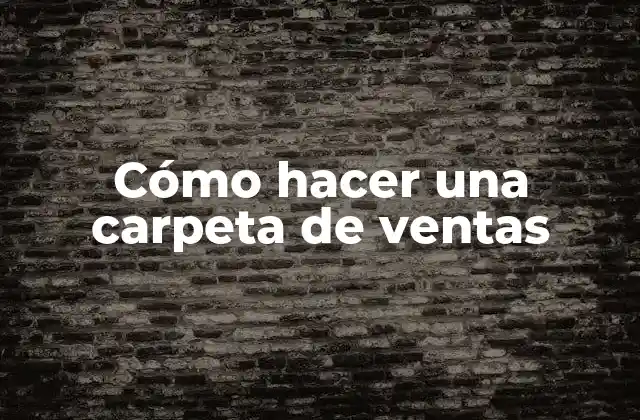 Cómo Hacer una Carpeta de Ventas 2 Cómo hacer una carpeta de ventas