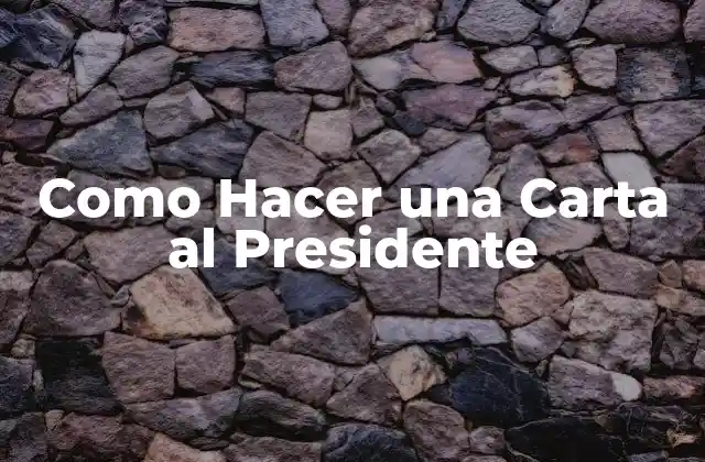 Como Hacer una Carta Al Presidente