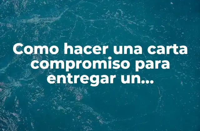 Como Hacer una Carta Compromiso para Entregar un Documento