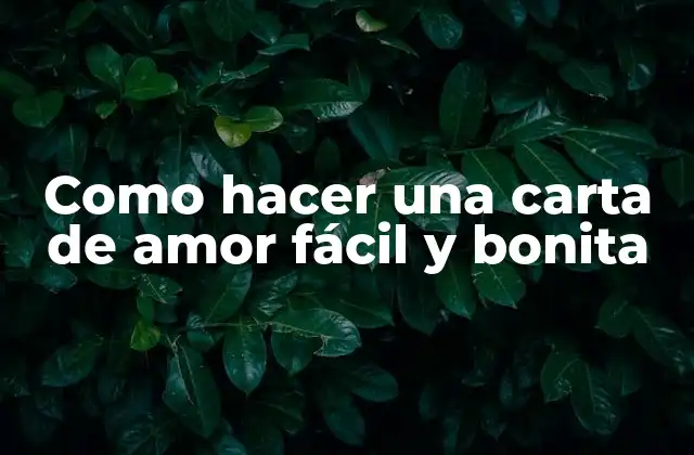 Como Hacer una Carta de Amor Fácil y Bonita