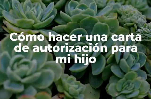 Cómo Hacer una Carta de Autorización para Mi Hijo
