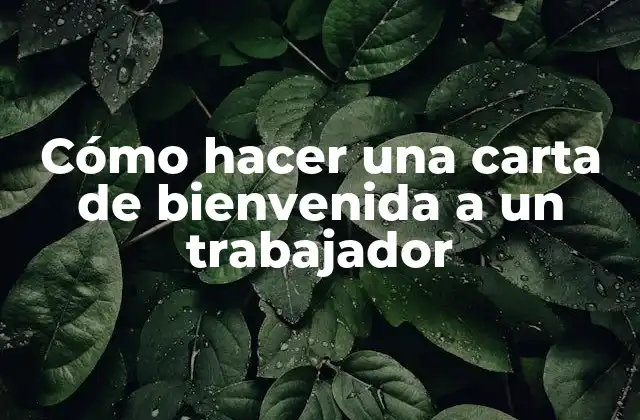 Cómo Hacer una Carta de Bienvenida a un Trabajador