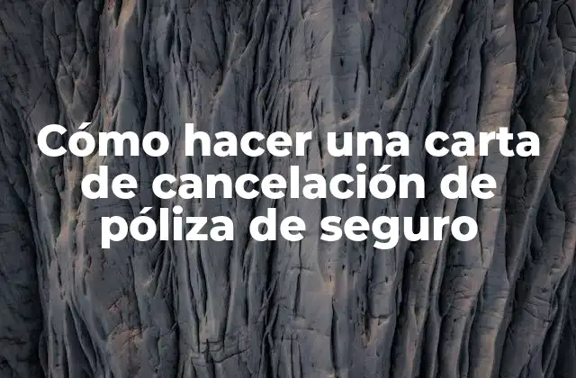 Cómo Hacer una Carta de Cancelación de Póliza de Seguro