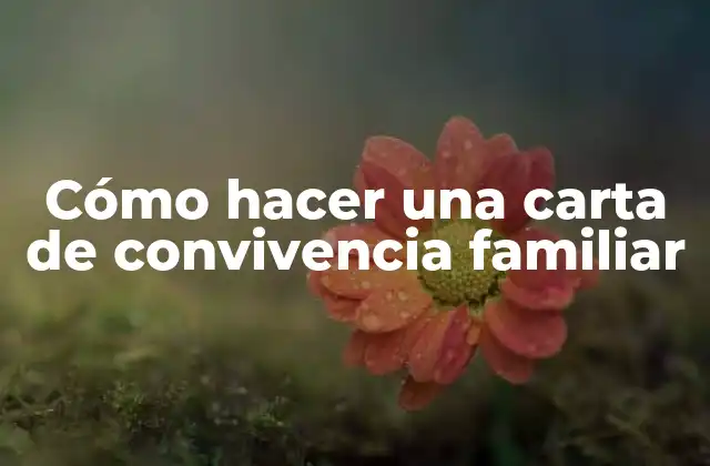 Cómo Hacer una Carta de Convivencia Familiar