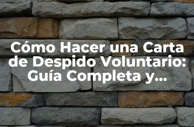 Cómo Hacer una Carta de Despido Voluntario: Guía Completa y Ejemplos