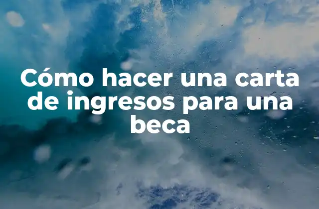 Cómo Hacer una Carta de Ingresos para una Beca