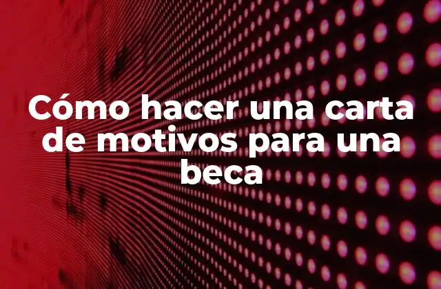 Cómo Hacer una Carta de Motivos para una Beca