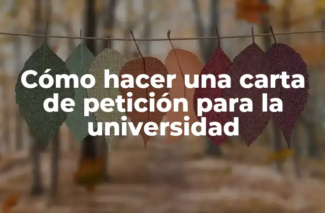 Cómo Hacer una Carta de Petición para la Universidad