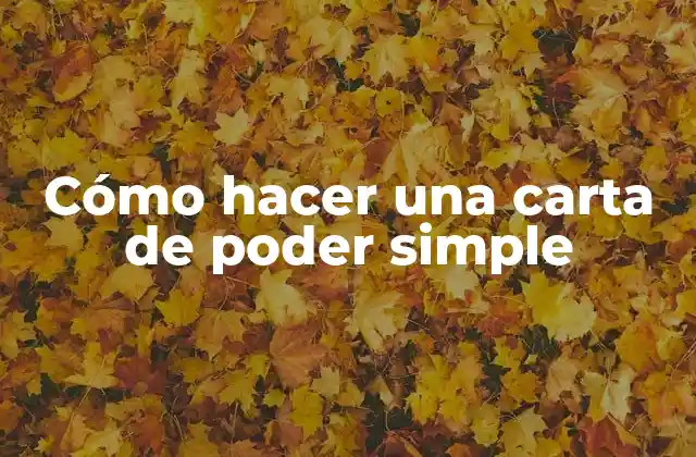 Cómo Hacer una Carta de Poder Simple 2 ¿Qué es una carta de poder simple?