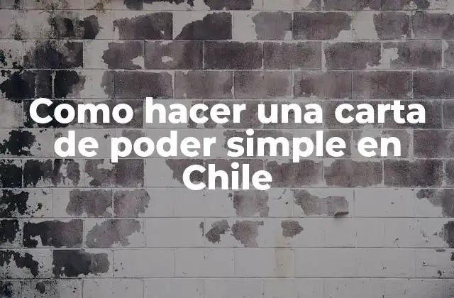 Como Hacer una Carta de Poder Simple en Chile