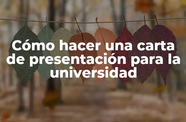 Cómo Hacer una Carta de Presentación para la Universidad