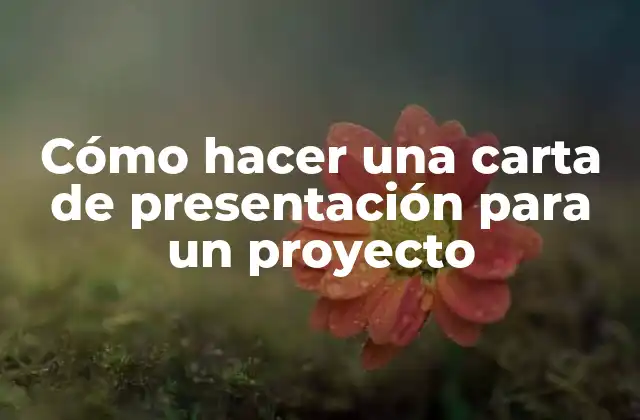 Cómo Hacer una Carta de Presentación para un Proyecto