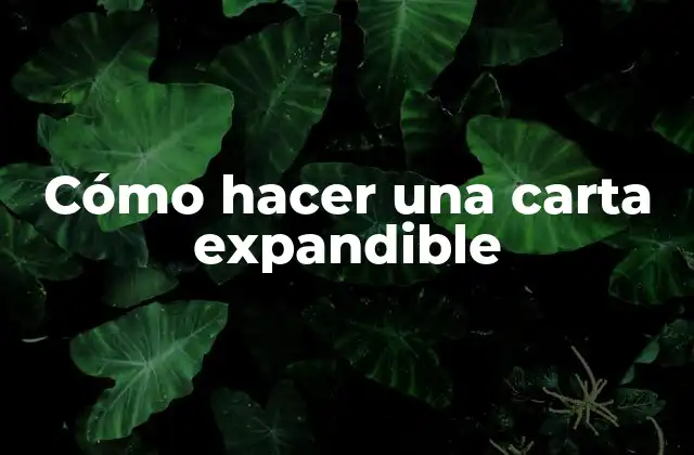Cómo Hacer una Carta Expandible