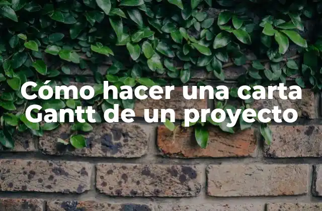 Cómo Hacer una Carta Gantt de un Proyecto