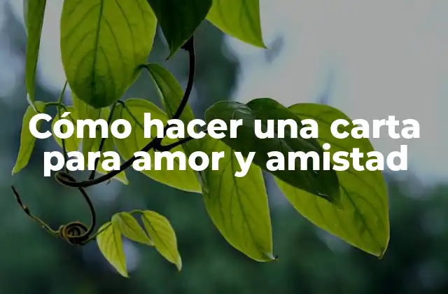 Cómo Hacer una Carta para Amor y Amistad