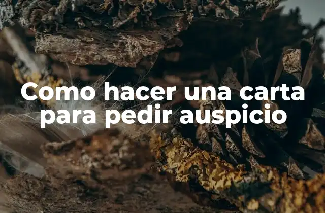 Como Hacer una Carta para Pedir Auspicio