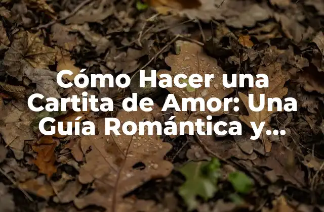 Cómo Hacer una Cartita de Amor: una Guía Romántica y Original