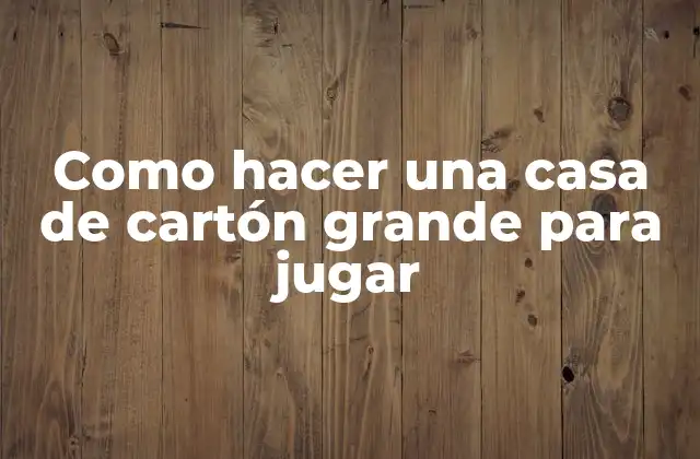 Como Hacer una Casa de Cartón Grande para Jugar